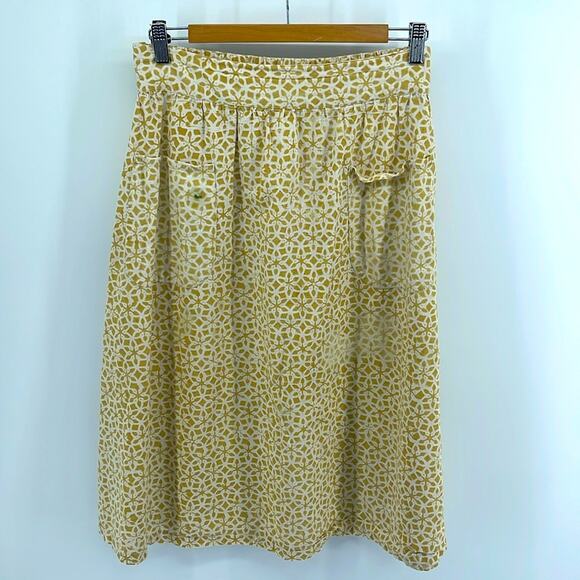 Passion Lilie 100% cotton elastic waist pull on printed A-line midi skirt sz S - Picture 1 of 7
